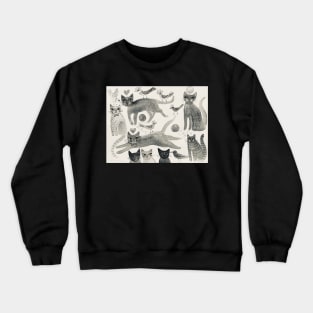 Birds and Cats Crewneck Sweatshirt